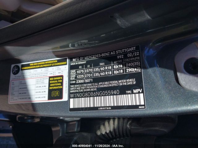 W1N0G8DB6NG055940 Mercedes-Benz Glc 300 Suv