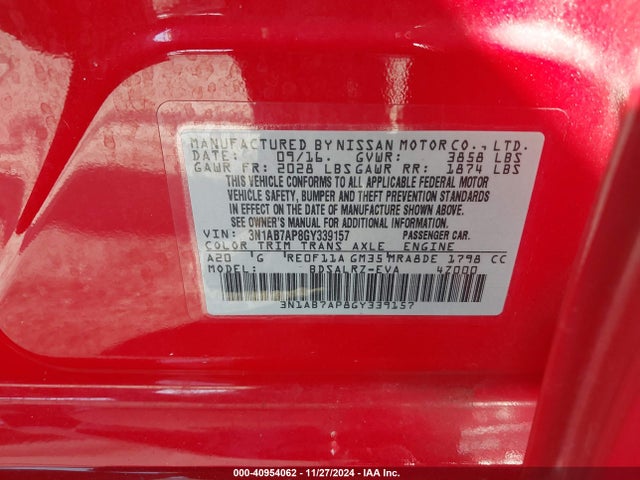 Nissan SENTRA SR 2016 3N1AB7AP8GY339157 Image 9