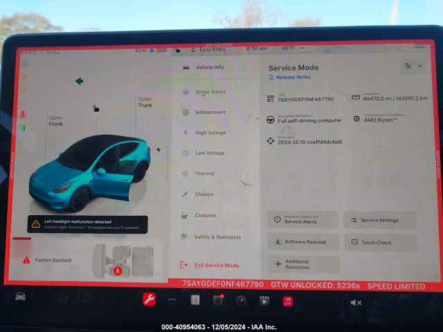 7SAYGDEF0NF467790 Tesla Model Y Performance Dual Motor All-wheel Drive