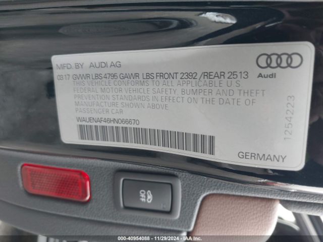 WAUENAF46HN066670 Audi A4 2.0t Premium