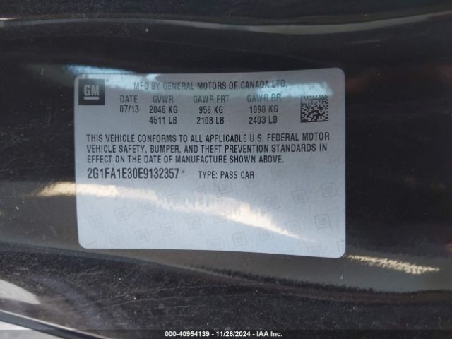 2G1FA1E30E9132357 Chevrolet Camaro 2ls