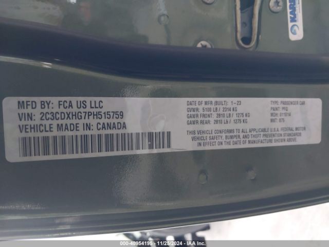 2C3CDXHG7PH515759 Dodge CHARGER GT