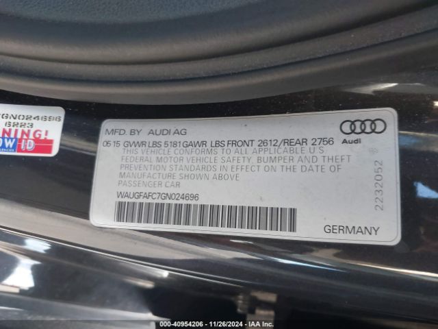 WAUGFAFC7GN024696 Audi A6 2.0t Premium Plus