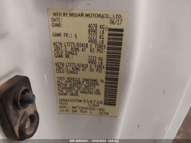 1N6BA1C47HN554710 Nissan Titan Xd Pro-4x Diesel