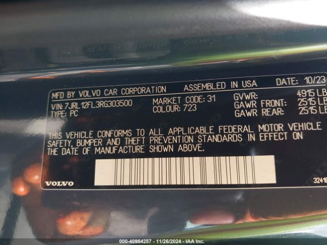 7JRL12FL3RG303500 Volvo S60 B5 Plus Dark Theme