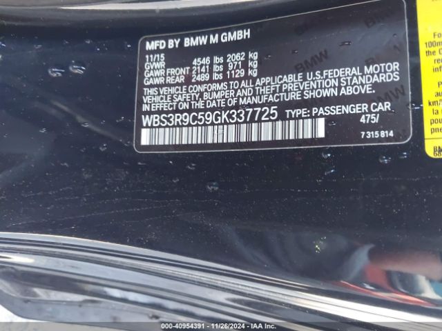 WBS3R9C59GK337725 BMW M4