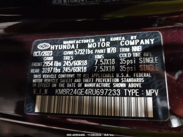 Hyundai Palisade Sel 2024 KM8R24GE4RU697233 Image 9