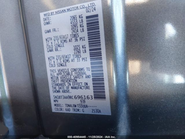5N1BT3AA9RC696163 Nissan Rogue S Fwd