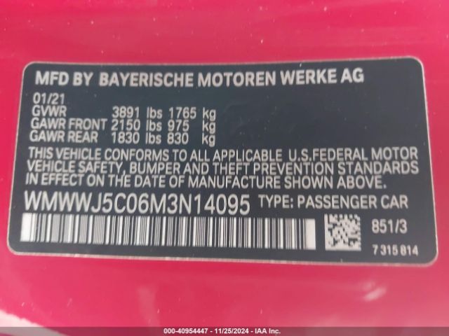 2021 MINI CONVERTIBLE WMWWJ5C06M3N14095 Photo 8