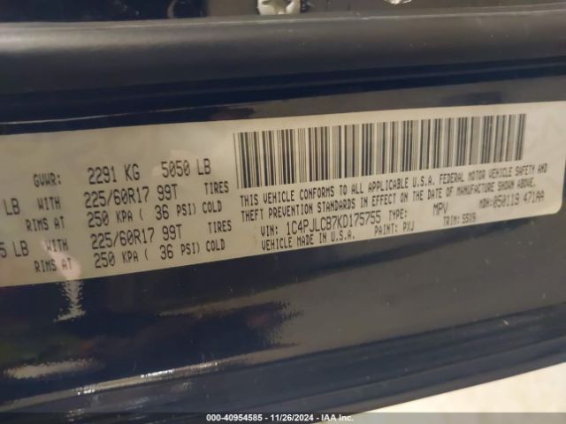 1C4PJLCB7KD175755 Jeep Cherokee Latitude