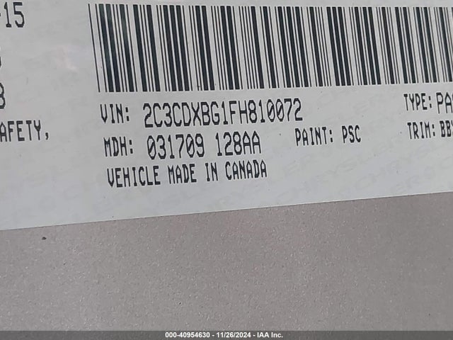 Dodge Charger Se 2015 2C3CDXBG1FH810072 Image 9