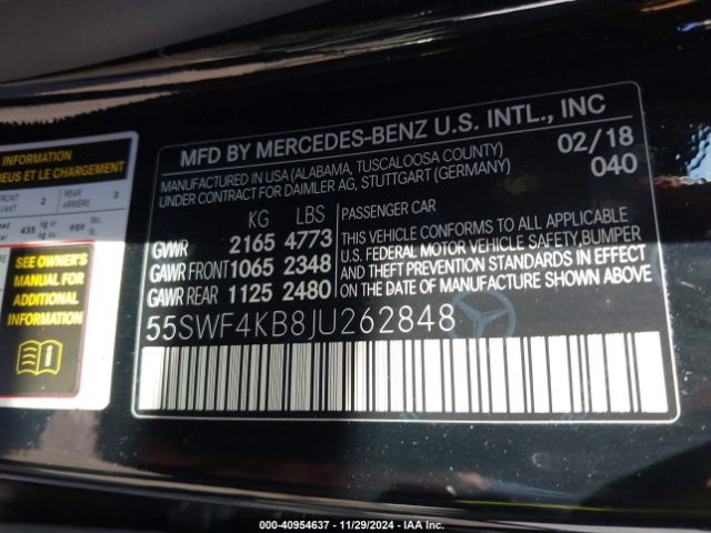 55SWF4KB8JU262848 Mercedes-Benz C 300 4matic