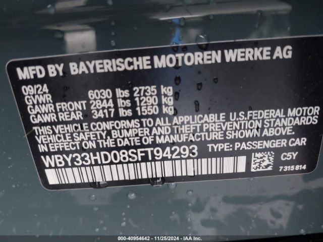WBY33HD08SFT94293 BMW 2025