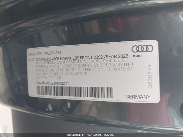 WAUTNAF52JA043271 Audi A5 2.0t Premium