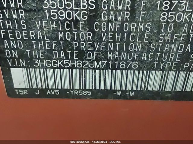 3HGGK5H82JM711876 Honda FIT EX