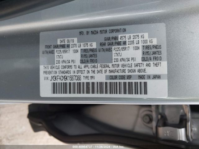 JM3KFACM9K1687088 Mazda Cx-5 Touring
