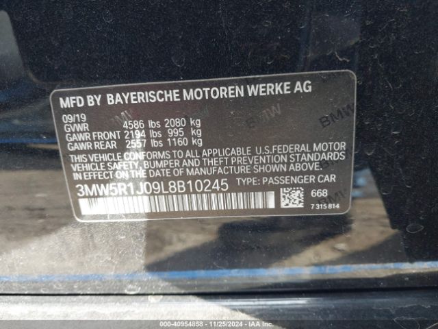 3MW5R1J09L8B10245 BMW 330I