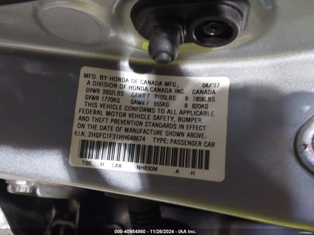Honda Civic Ex-t 2017 2HGFC1F31HH648674 Image 9
