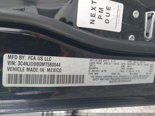 Jeep Compass Altitude 4x4 2021 3C4NJDBB0MT580044 Image 9