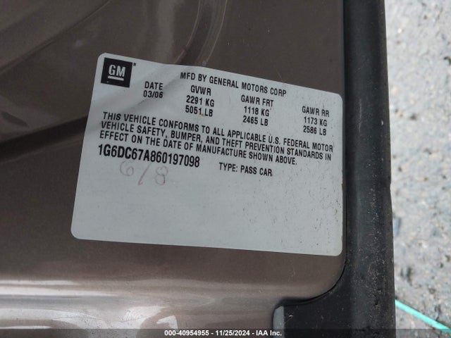 2006 CADILLAC STS 1G6DC67A860197098 Photo 8