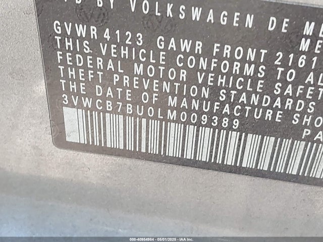 3VWCB7BU0LM009389 Volkswagen Jetta 1.4t R-line/1.4t S/1.4t Se