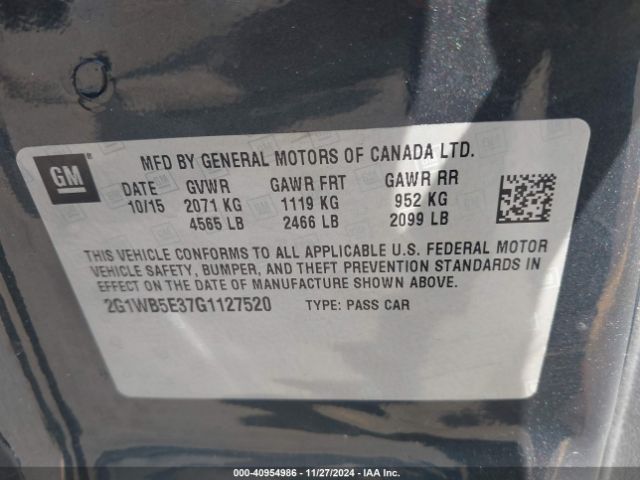 2G1WB5E37G1127520 Chevrolet Impala Limited Lt