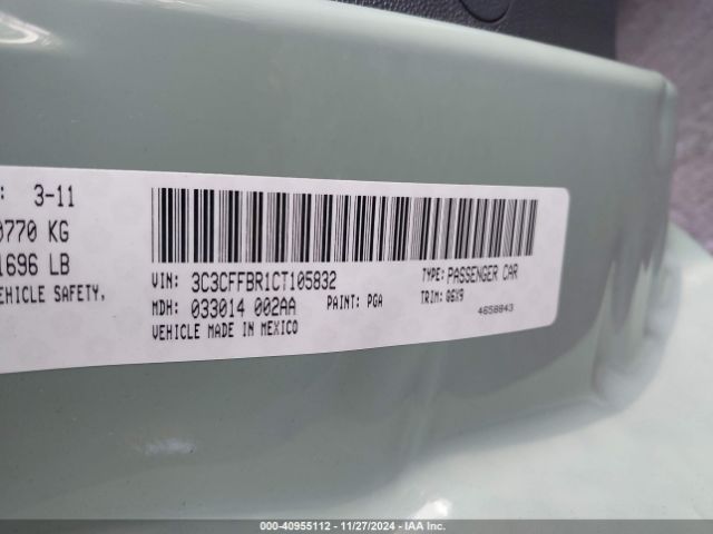 2012 FIAT 500 3C3CFFBR1CT105832 Photo 8