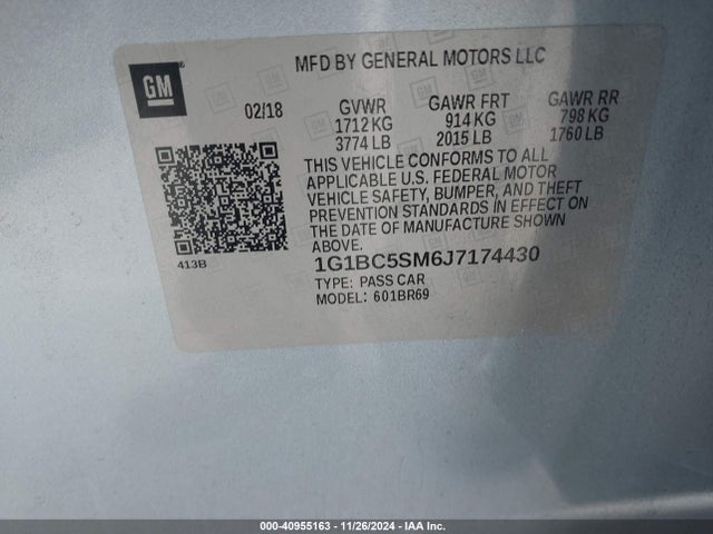 Chevrolet Cruze Ls Auto 2018 1G1BC5SM6J7174430 Image 9