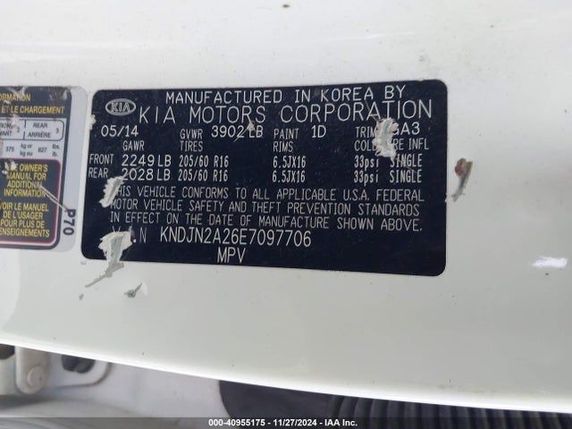KIA Soul 2014 KNDJN2A26E7097706 Image 9