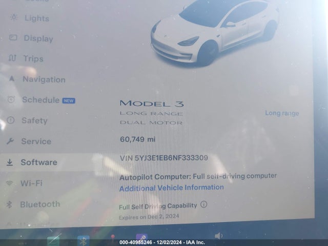 2022 TESLA MODEL 3 5YJ3E1EB6NF333309 Photo 6