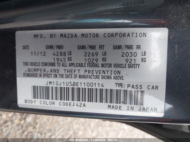JM1GJ1U58E1100114 Mazda Mazda6 I Sport