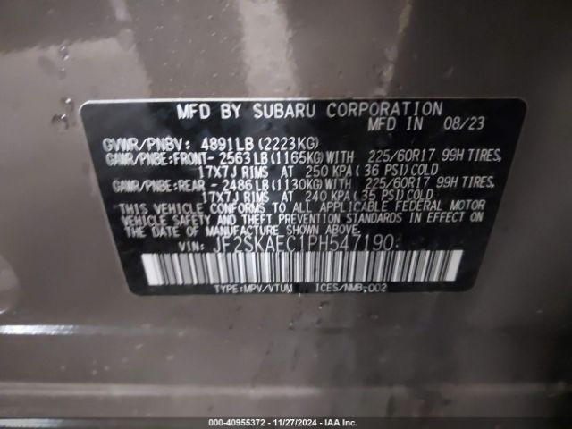 JF2SKAEC1PH547190 Subaru Forester Premium