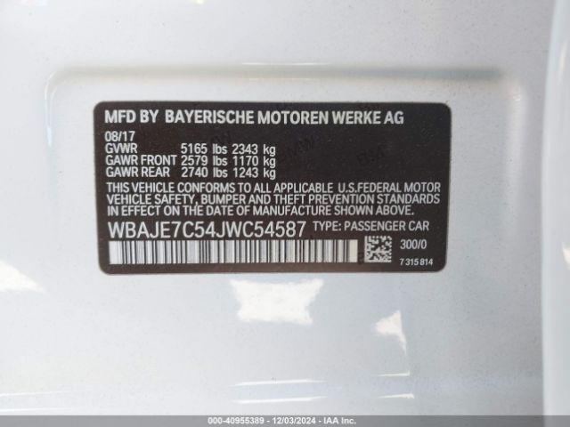WBAJE7C54JWC54587 BMW 540i Xdrive