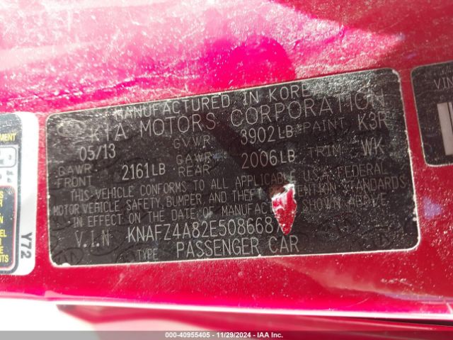 KNAFZ4A82E5086687 KIA FORTE EX