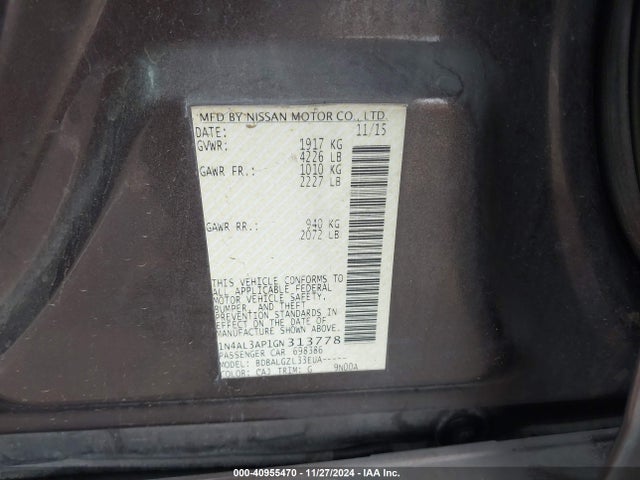 Nissan Altima 2016 1N4AL3AP1GN313778 Image 9