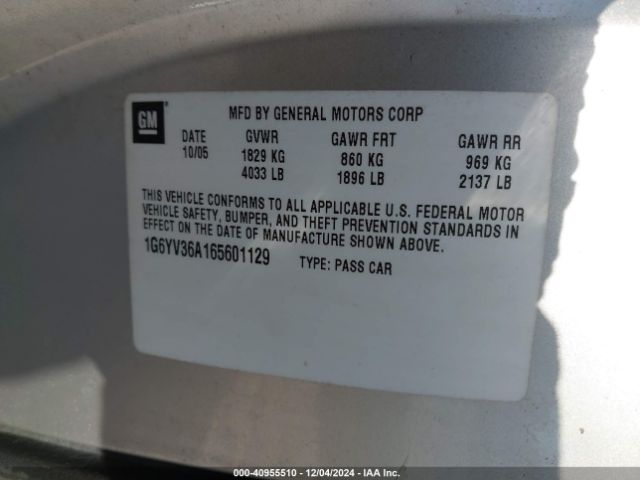 2006 CADILLAC XLR 1G6YV36A165601129 Photo 8