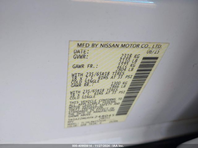 5N1AZ2MG4FN248045 Nissan MURANO SL