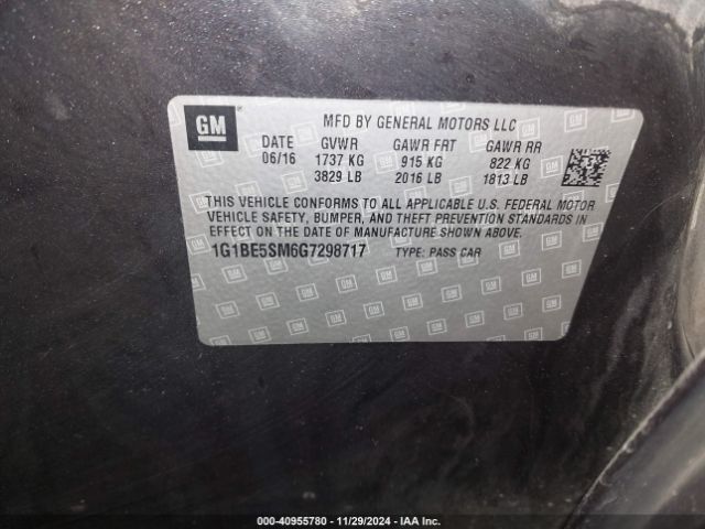 1G1BE5SM6G7298717 Chevrolet Cruze Lt Auto