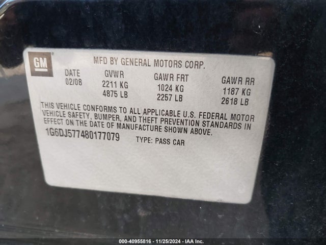 2008 CADILLAC CTS 1G6DJ577480177079 Photo 8