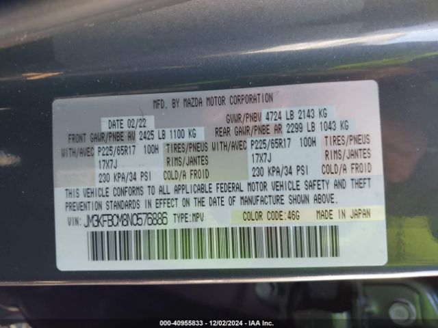 2022 MAZDA CX-5 JM3KFBCM8N0576886 Photo 8