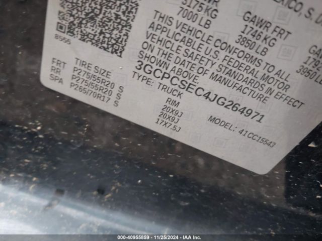 3GCPCSEC4JG264971 Chevrolet Silverado 1500 1lz