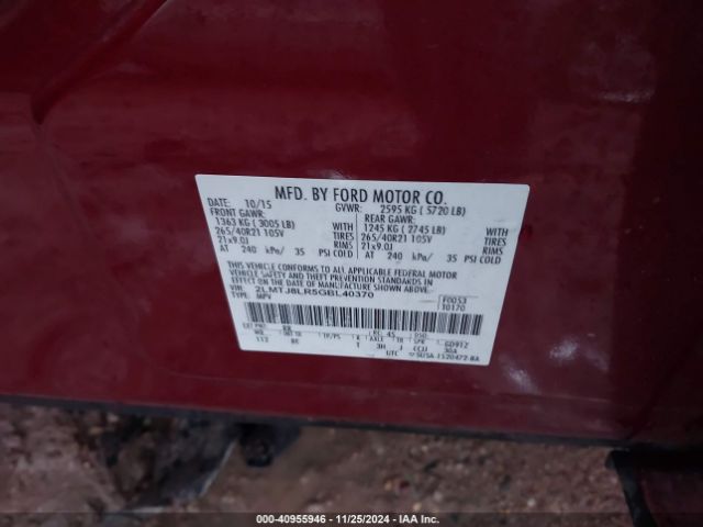 2LMTJ8LR5GBL40370 Lincoln Mkx Reserve