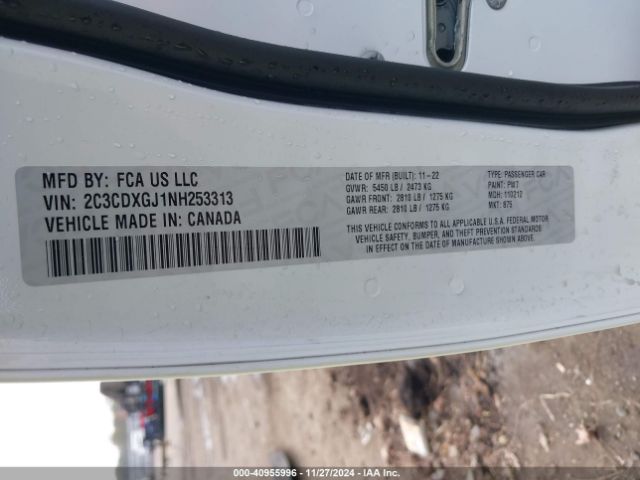 2C3CDXGJ1NH253313 Dodge Charger Scat Pack