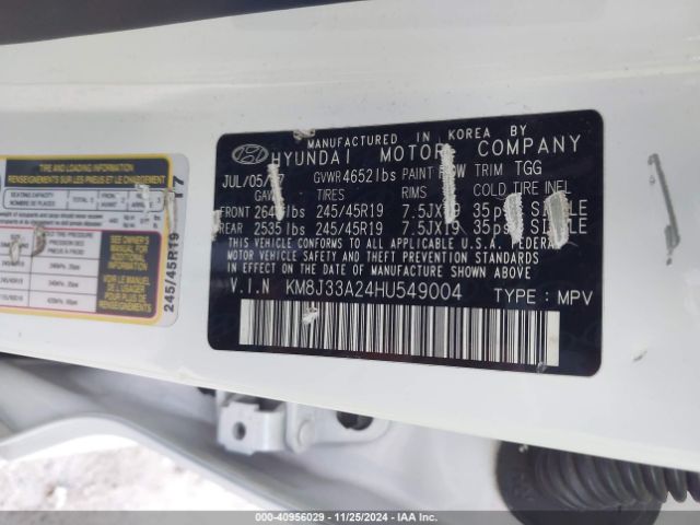 KM8J33A24HU549004 Hyundai Tucson Sport