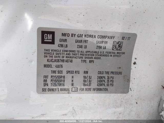 KL4CJASB7HB140748 Buick Encore Preferred