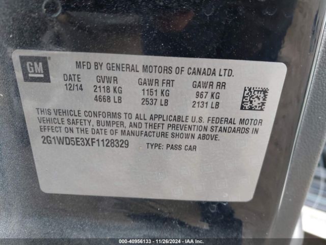 2G1WD5E3XF1128329 Chevrolet IMPALA LIMITED POLICE