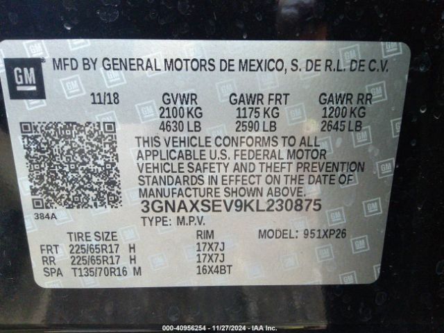 3GNAXSEV9KL230875 Chevrolet EQUINOX LS