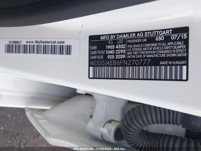WDDSJ4EB6FN270777 Mercedes-Benz CLA 250