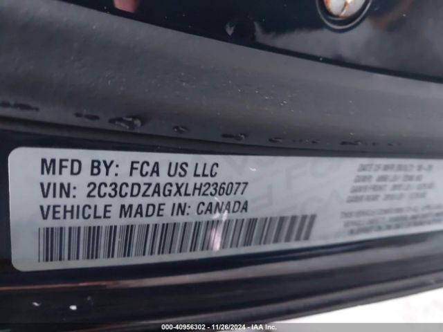 2C3CDZAGXLH236077 Dodge Challenger Sxt