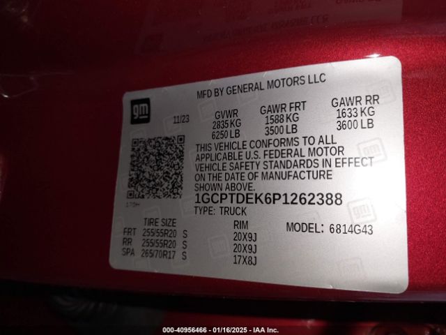 1GCPTDEK6P1262388 Chevrolet Colorado 4wd  Short Box Z71